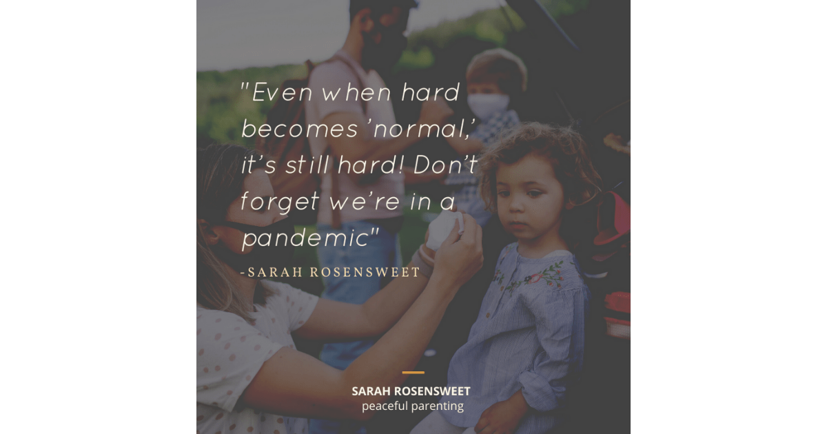 Even when hard becomes 'normal' it's still hard! Don't forget we're in a pandemic Sarah Rosensweet Quote